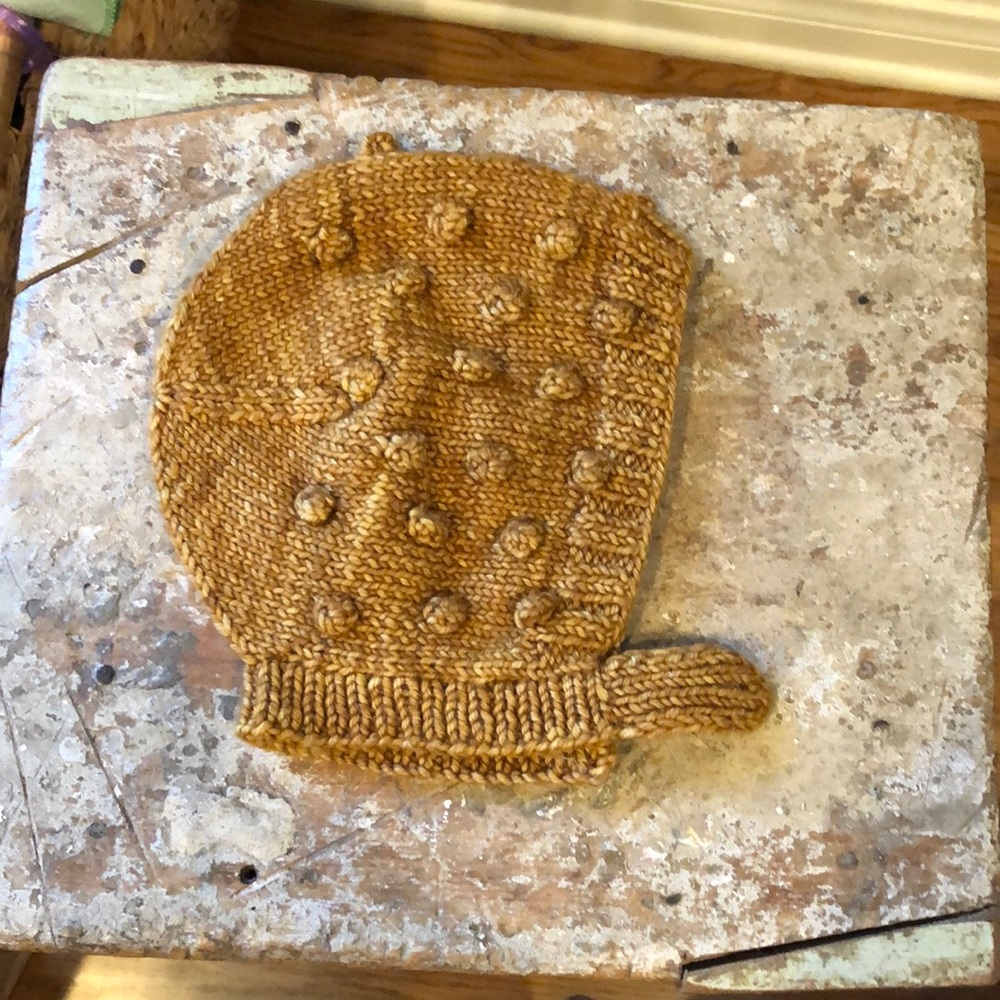 Misha and Puff popcorn bonnet in Marigold - new without tags